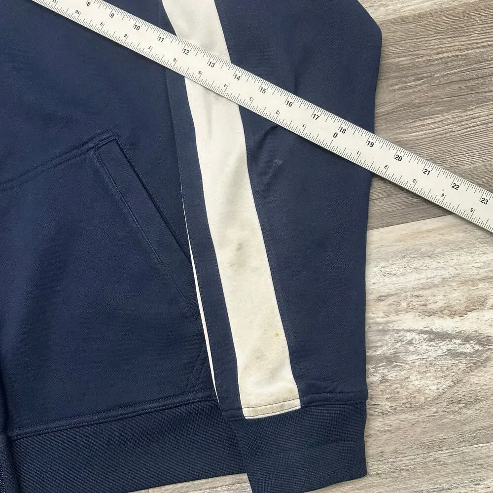 Vintage Y2K Nike Sportswear Blue White Stripes Mens XL Mini Swoosh Track Jacket